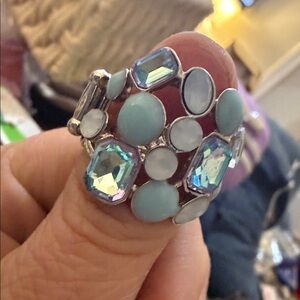 Light blue silver ring